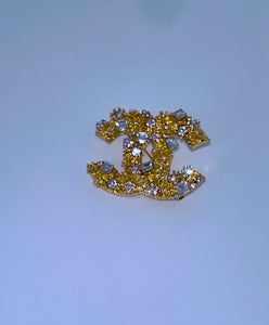 C Gold Brooch