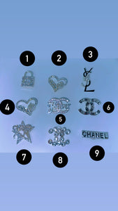 S/M Silver Designer Inspired Croc Charms